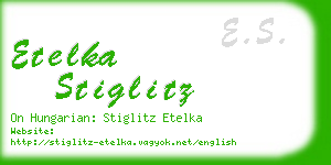 etelka stiglitz business card